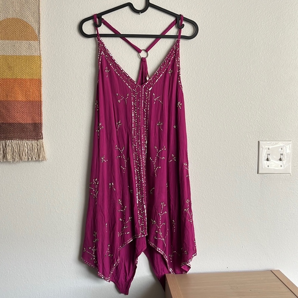 Free People magenta slip